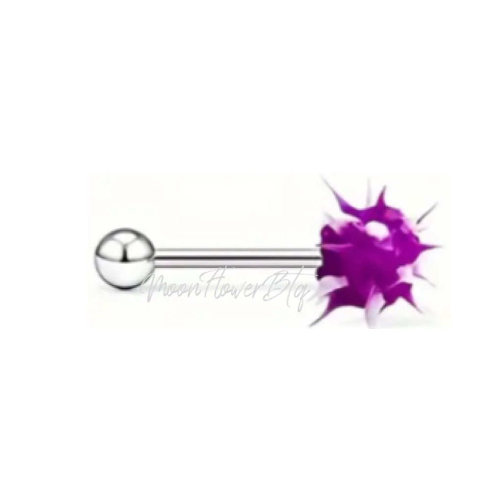 Purple Soft Silicone Ended Barbell Tongue Ring